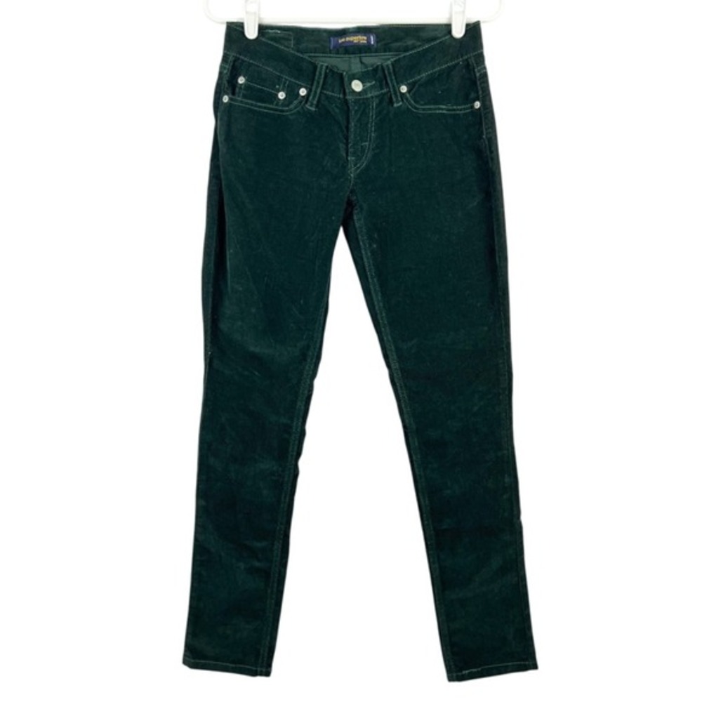 Levi's 524 Women's Stretch Too Superlow Skinny‎ Green Corduroy Pants Size 26x30
